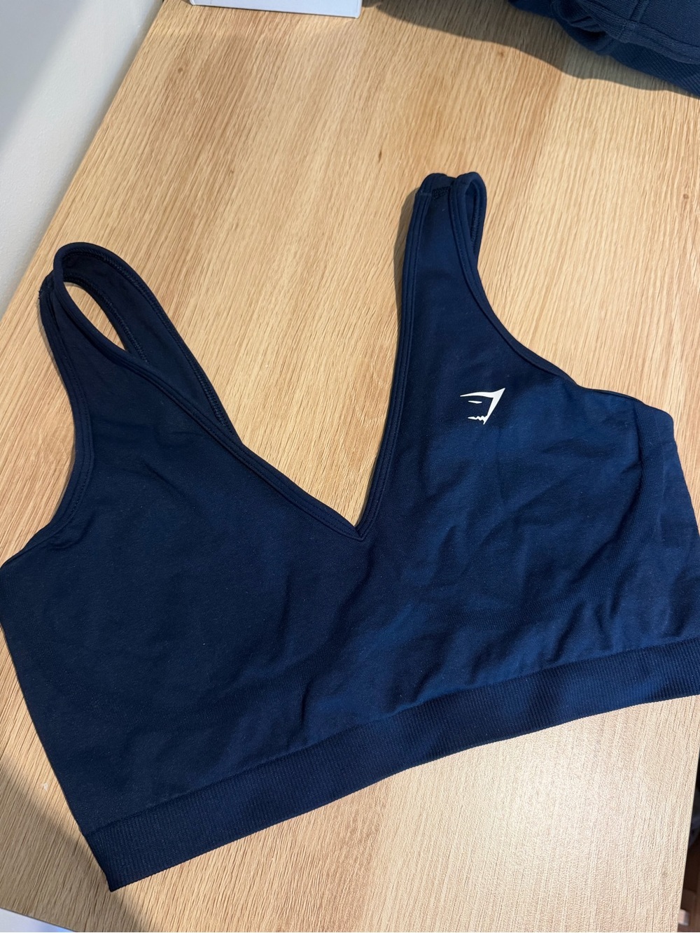 Gymshark Deep Navy V-Neck Seamless Sports Bra